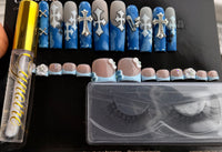 Blue Chrome Cross Set