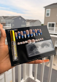 Blue Nude Chrome Set