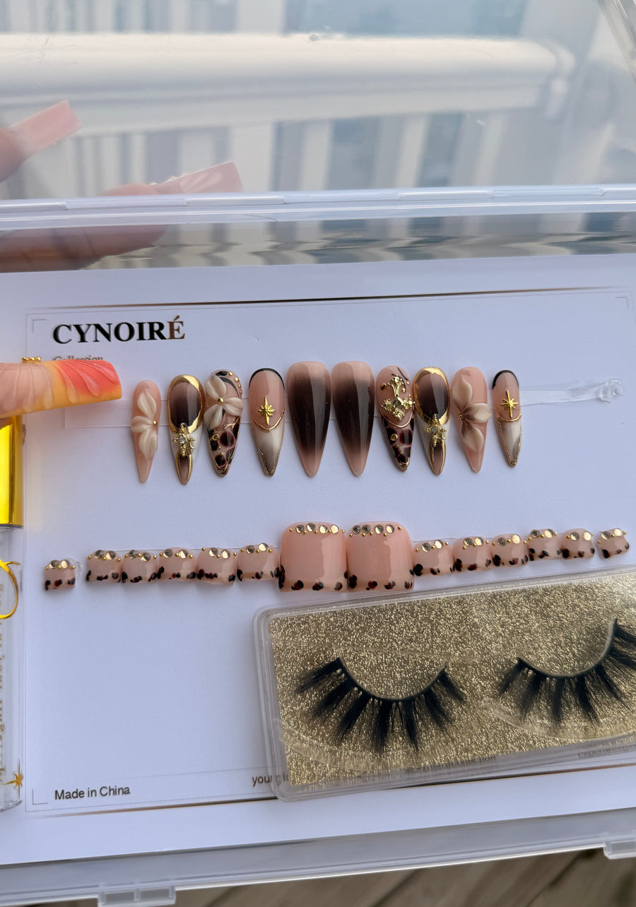 Nude Brown Gold Foil Set
