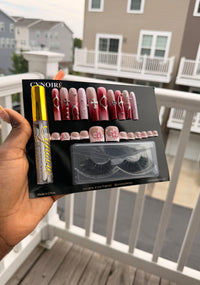 Pink Burgundy Heart Set